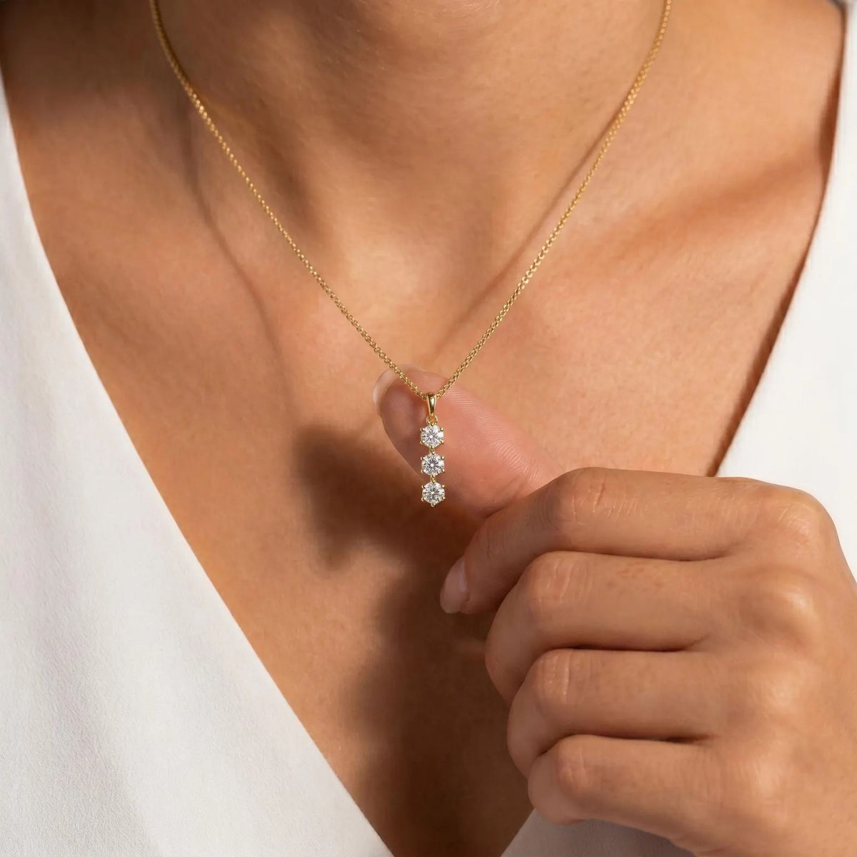 dainty cz diamond necklace for women | minimalist bridal jewellery