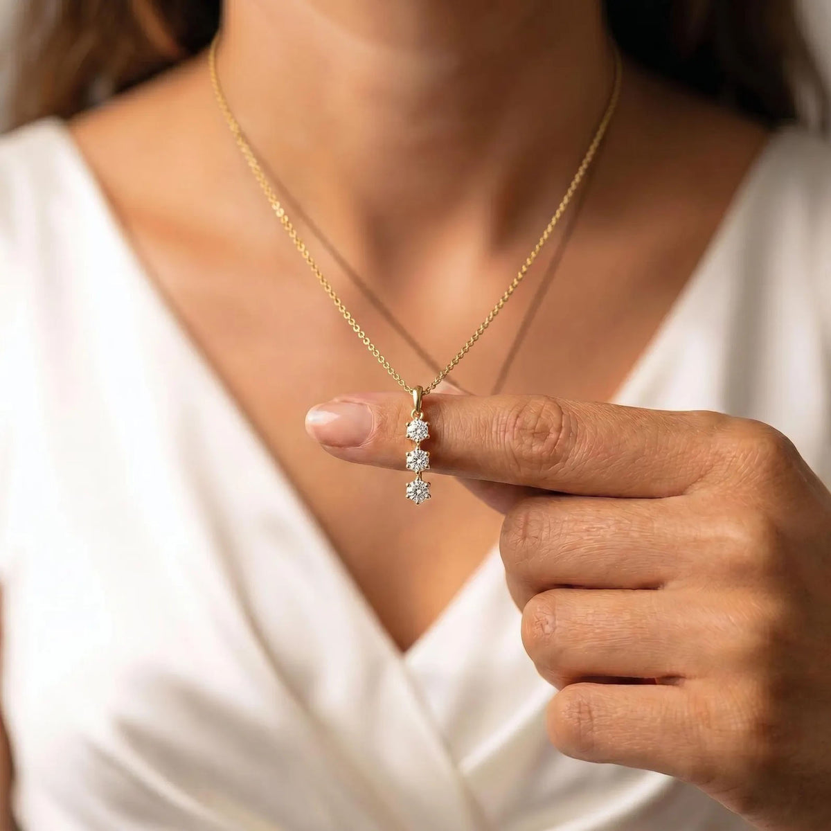 dainty cz diamond necklace for women | minimalist bridal jewellery