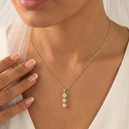 Dainty CZ Diamond Necklace for Women | Minimalist Bridal Jewellery