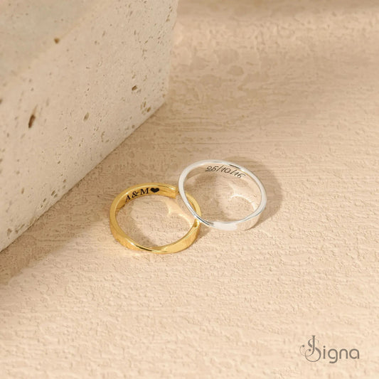 Personalized Mobius Infinity Ring - Custom Engraved Mobius Ring