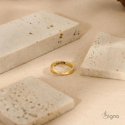 Personalized Mobius Infinity Ring - Custom Engraved Mobius Ring