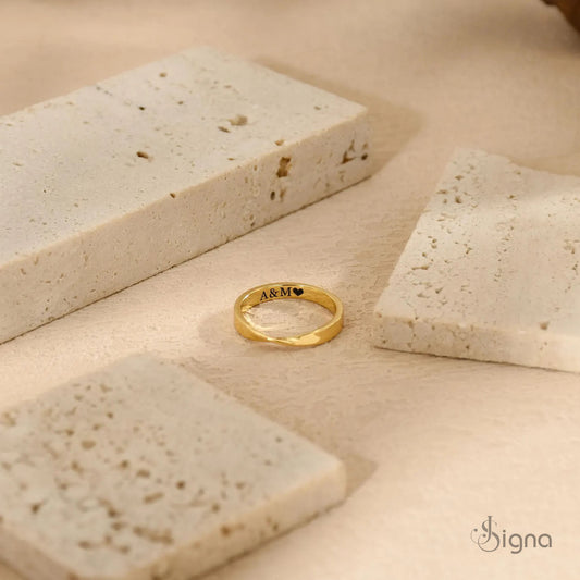 Personalized Mobius Infinity Ring - Custom Engraved Mobius Ring
