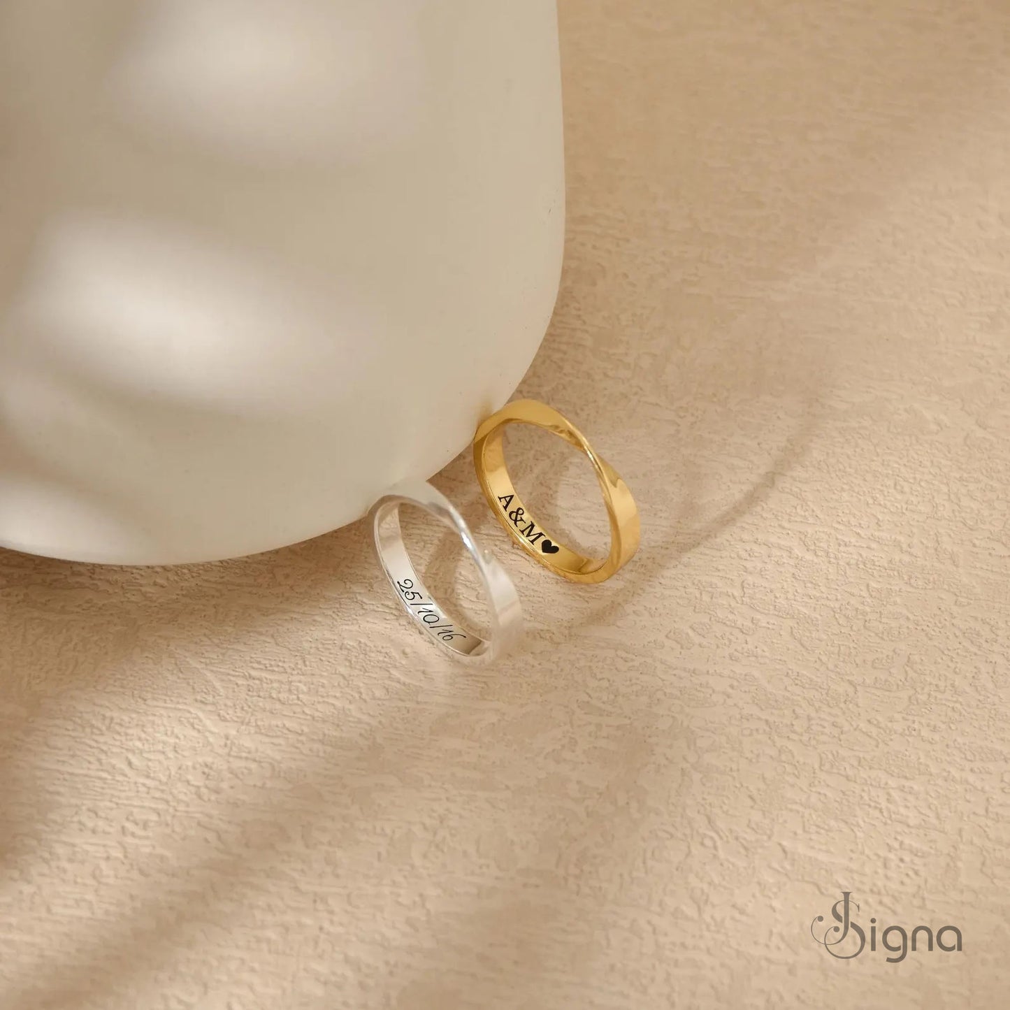 personalized mobius infinity ring - custom engraved mobius ring