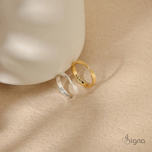 Personalized Mobius Infinity Ring - Custom Engraved Mobius Ring