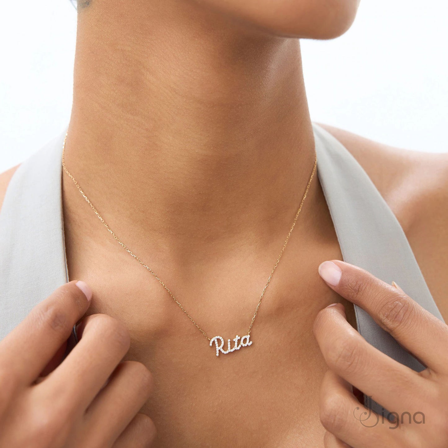 signa™ diamond script name necklace – personalized jewelry for women