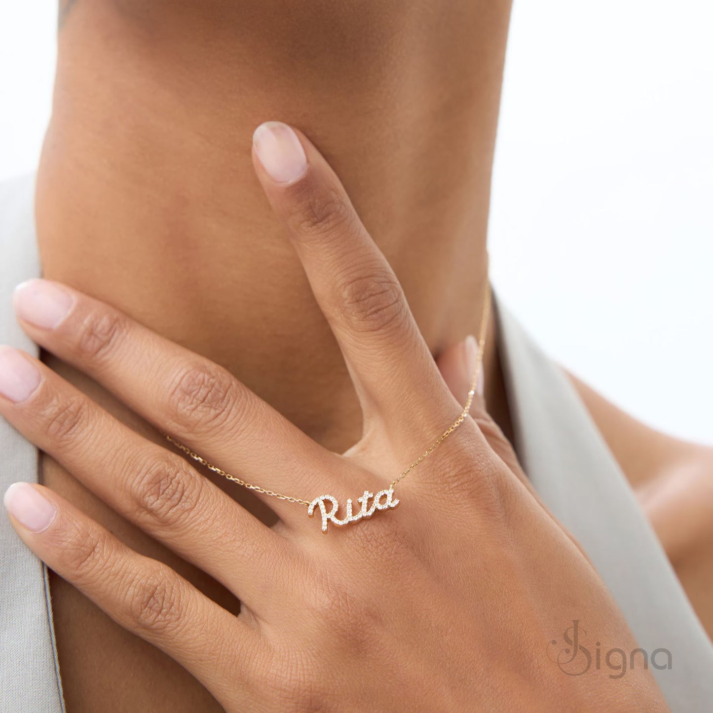signa™ diamond script name necklace – personalized jewelry for women