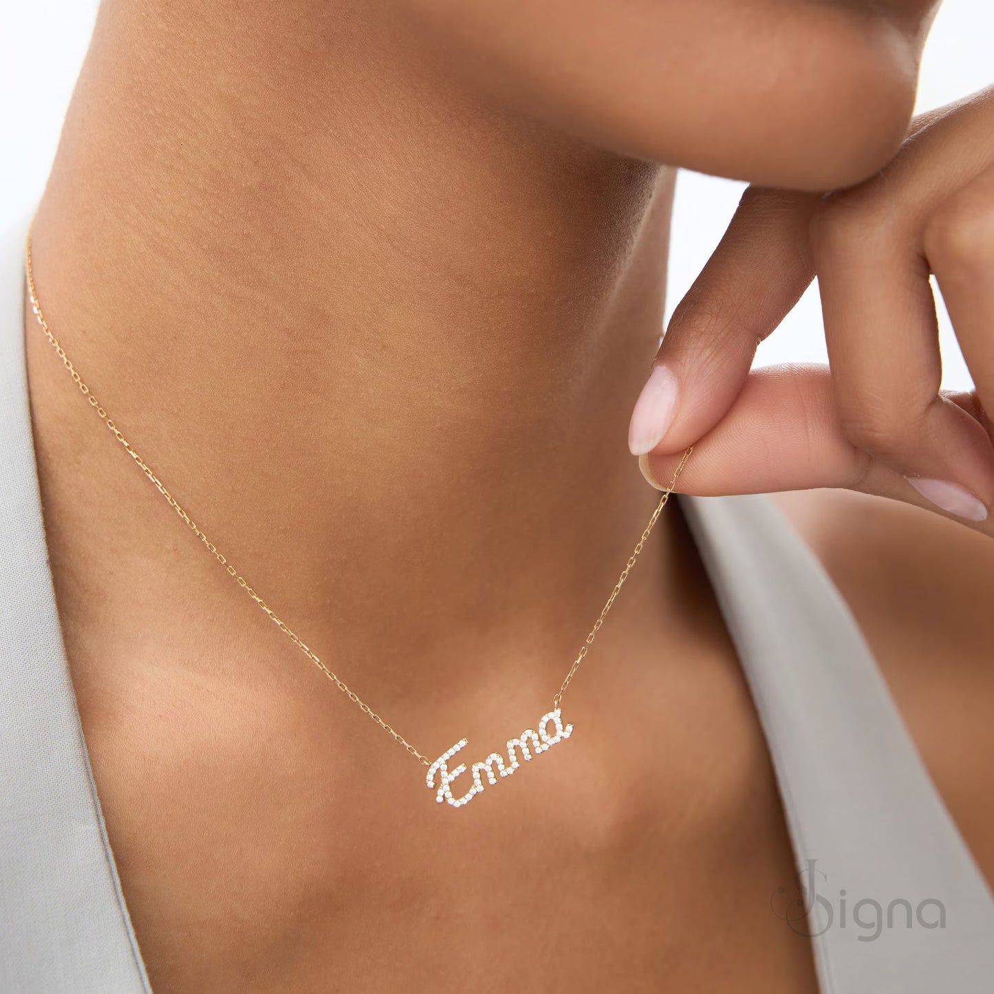 signa™ diamond script name necklace – personalized jewelry for women