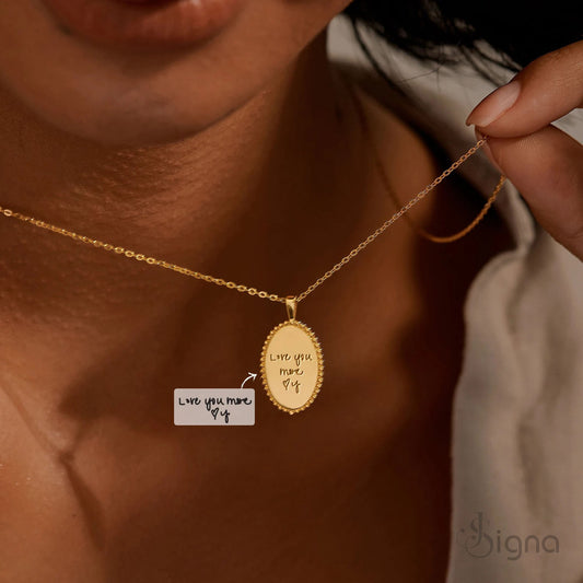 Signa™ Personalized Handwriting Angel Wing Birthstone Necklace for Women