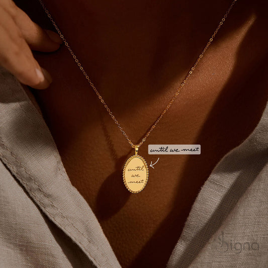 Signa™ Personalized Handwriting Angel Wing Birthstone Necklace for Women