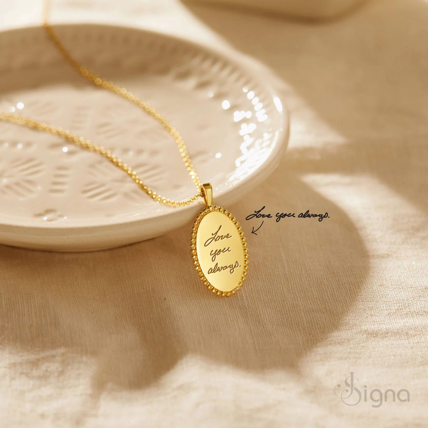 signa™ personalized handwriting angel wing birthstone necklace for women