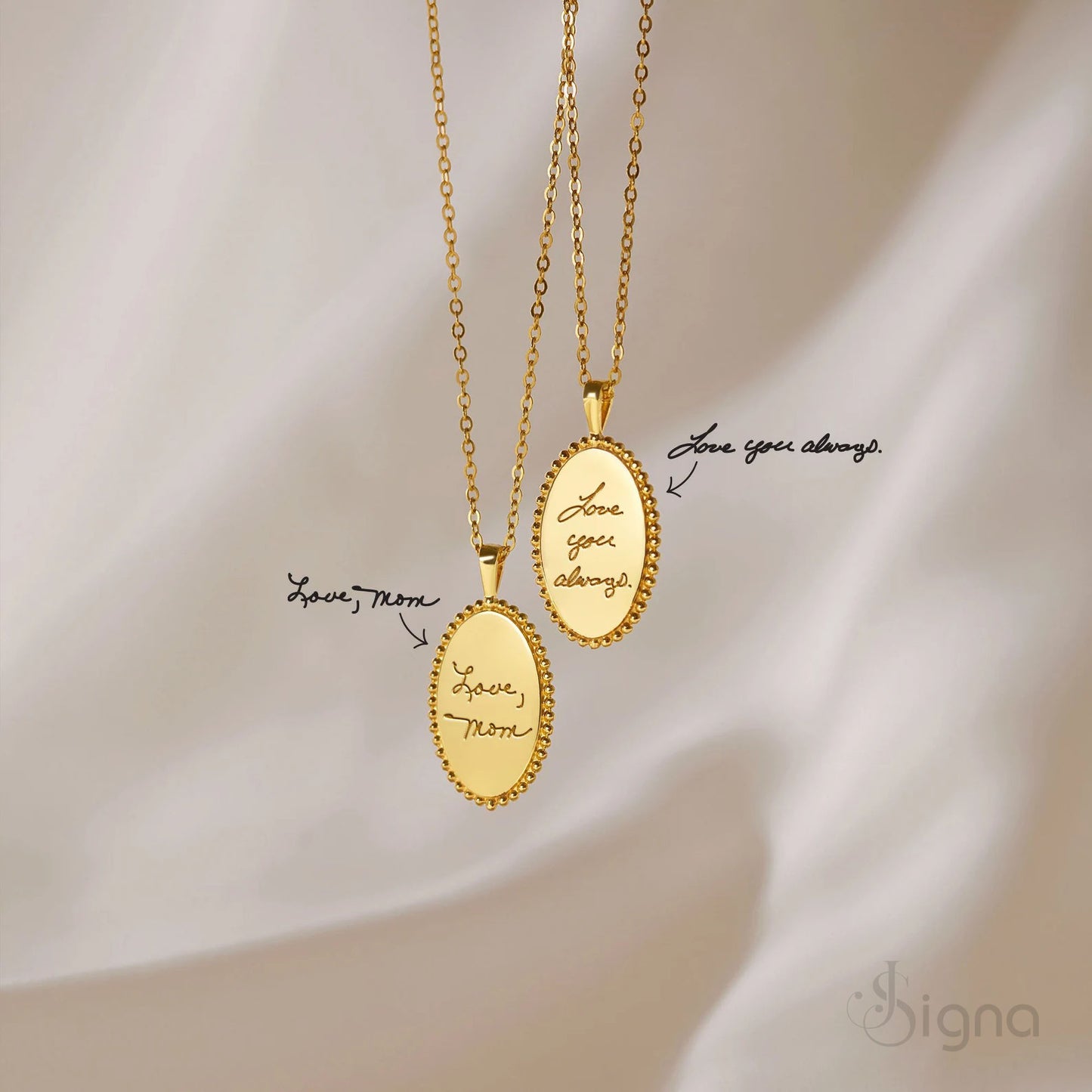 signa™ personalized handwriting angel wing birthstone necklace for women