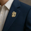 Signa™ Tiger Head Lapel Pin - Gold Plated German Silver Brooch for Men