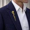 Signa™ Birth Flower Name Lapel Pin – 18K Gold Plated Personalized Suit Brooch for Men & Women