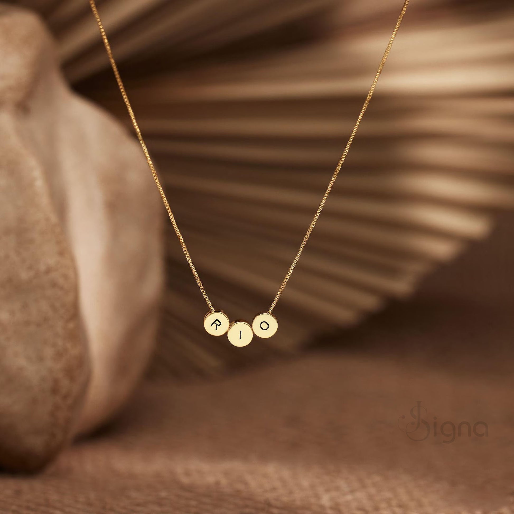 Personalized Initial Bead Necklace for Women - Signa Handmade Jewelry Gift.