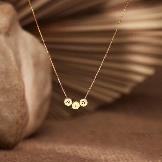 Personalized Initial Bead Necklace for Women - Signa Handmade Jewelry Gift.