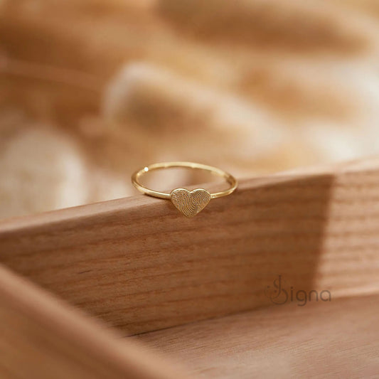 Custom memorial fingerprint jewellery ring