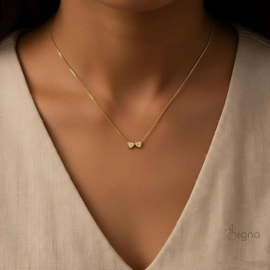 Signa™ custom letter heart necklace with personalized initial pendant for women in gold finish