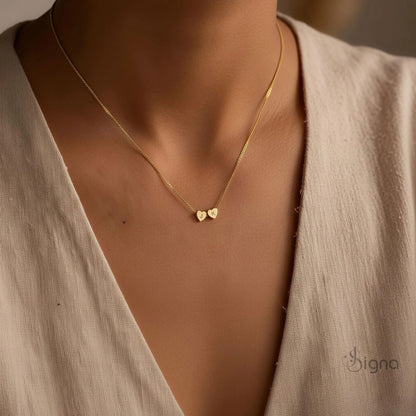 Signa™ custom letter heart necklace with personalized initial pendant for women in gold finish