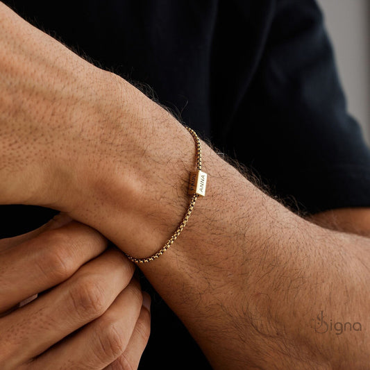 Signa™ Custom Multiple Engrave Name Bracelet for Men - Fathers Bracelet with Family Name