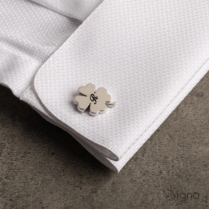Signa™ Custom Name Four-Leaf Clover Cufflinks - Groomsmen Gift