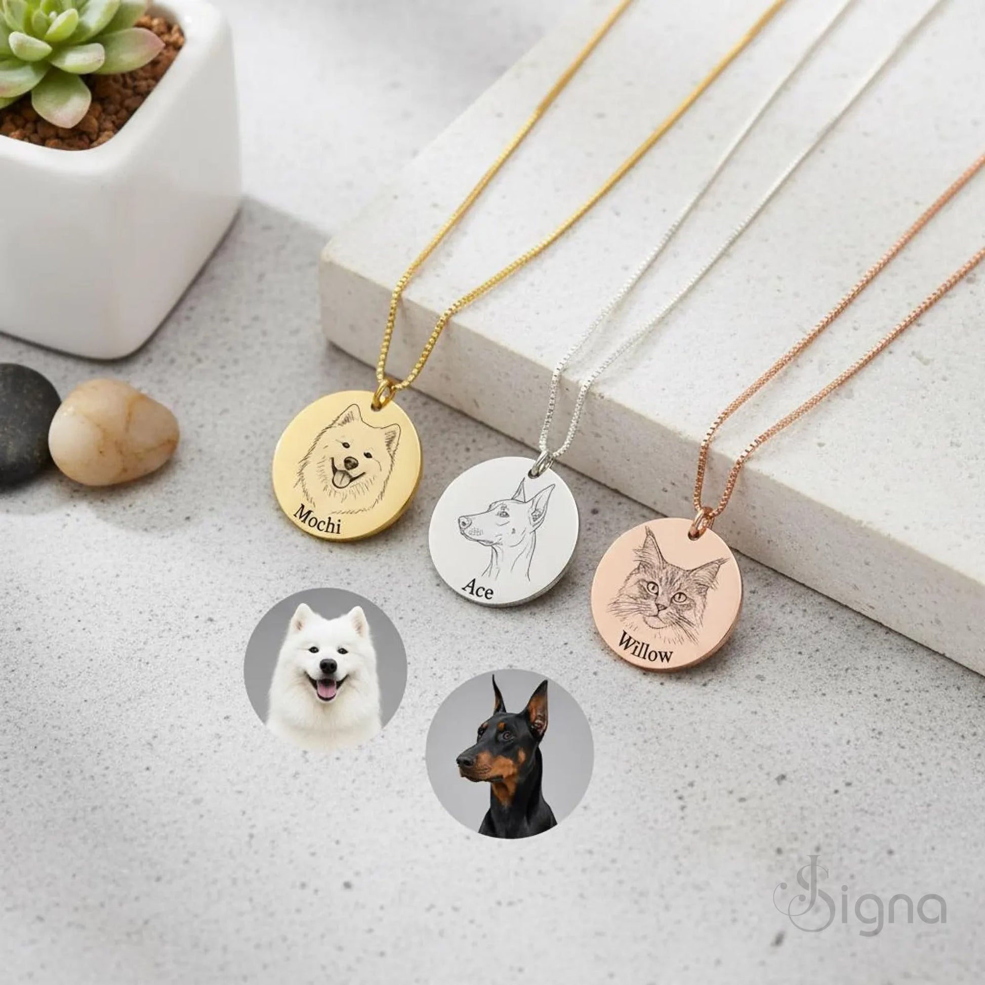 Custom dog photo necklace for pet lovers