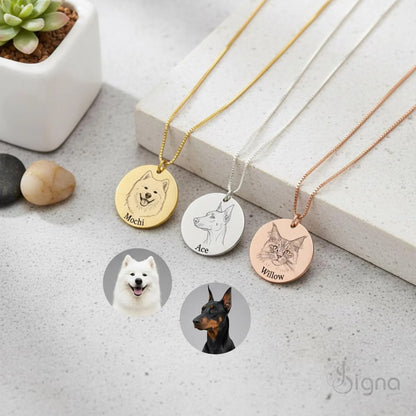 Custom dog photo necklace for pet lovers