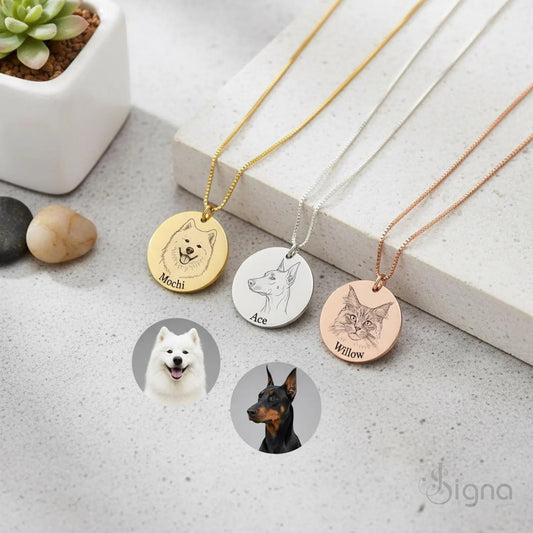 Custom dog photo necklace for pet lovers