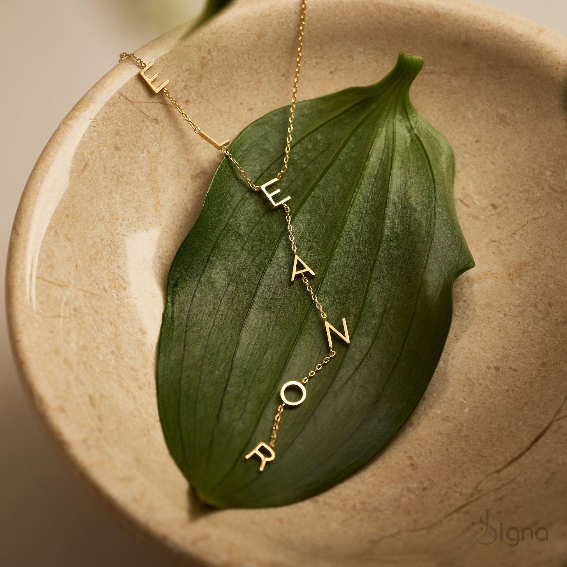 Personalized drop letter necklace Y style