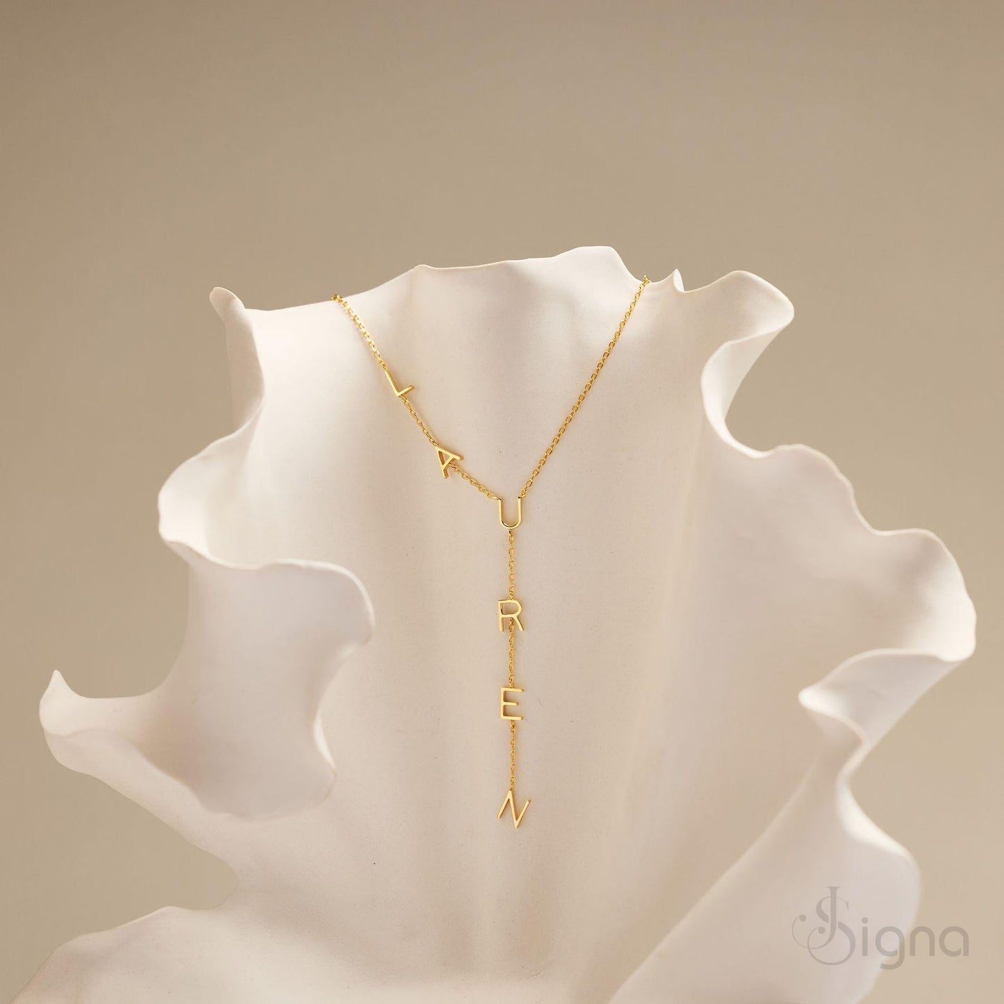 minimalist custom name drop jewelry