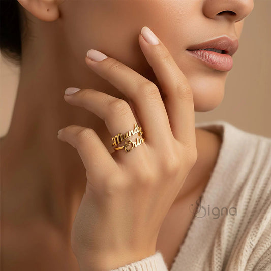 Signa™ DuoName Personalised Ring for Best Gift