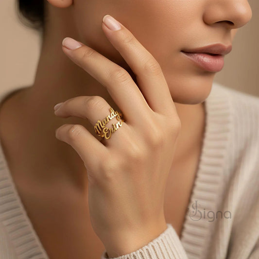 Signa™ DuoName Personalised Ring for Best Gift