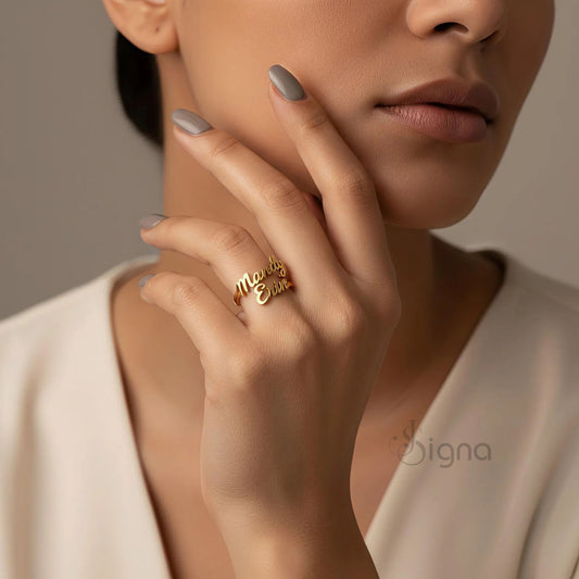 Signa™ DuoName Personalised Ring for Best Gift