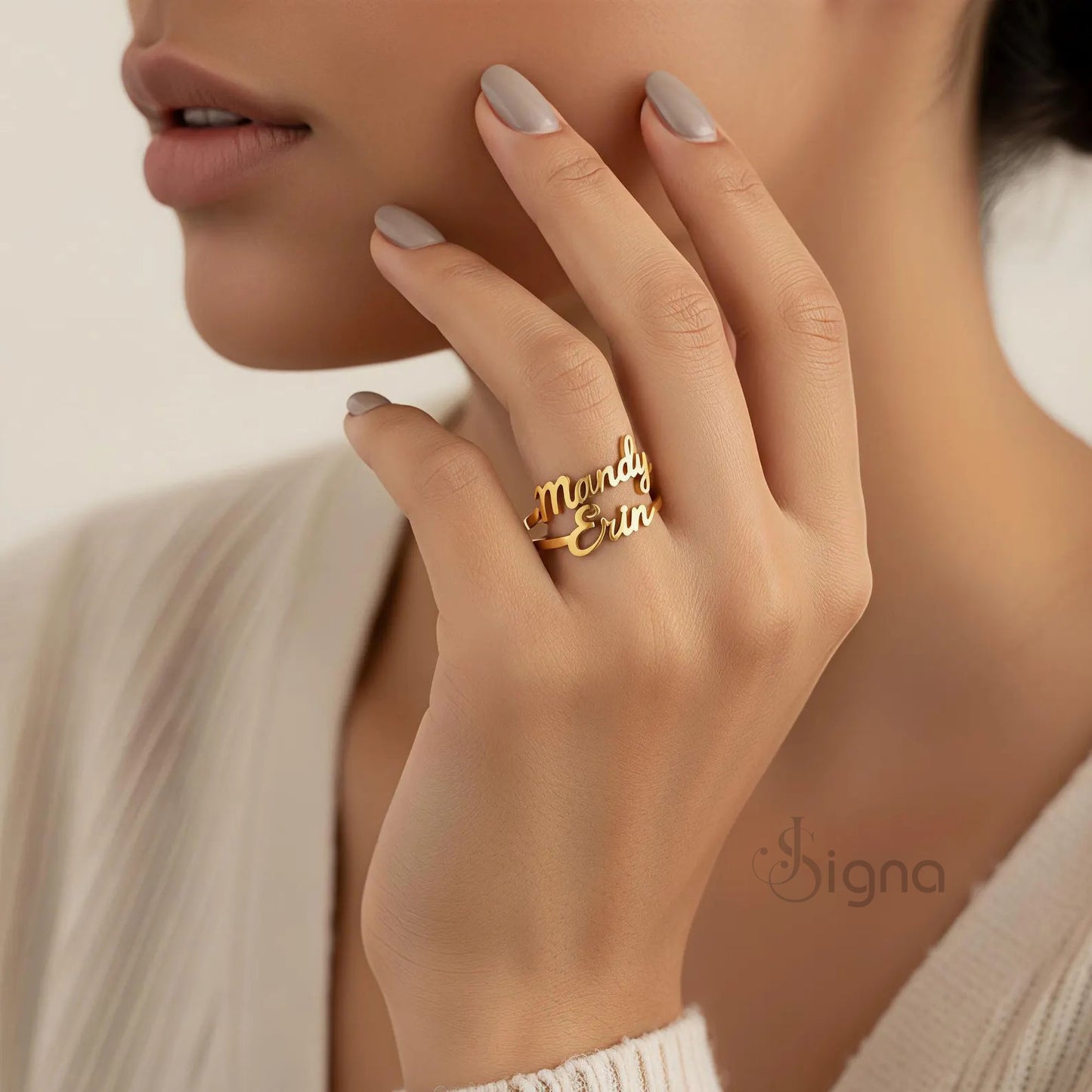 signa™ duoname personalised ring for best gift