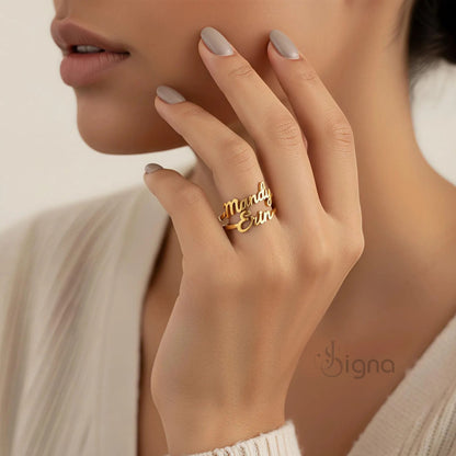 Signa™ DuoName Personalised Ring for Best Gift