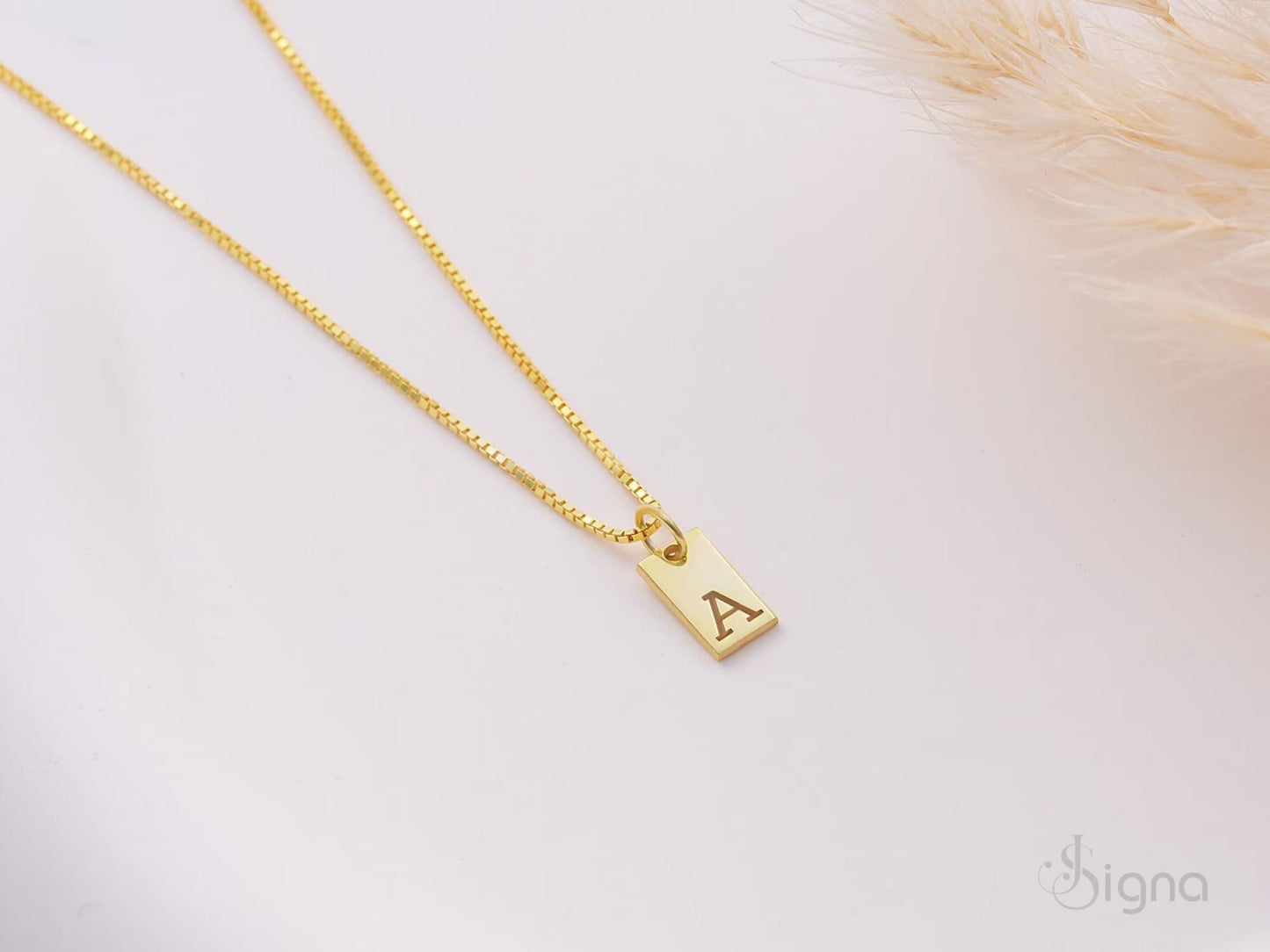 signa™ elegant initial tag necklace – personalized gift for her