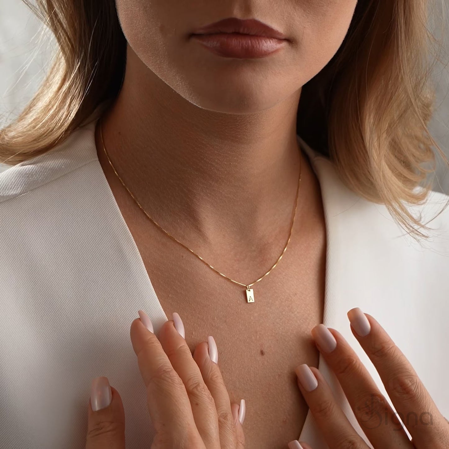 signa™ elegant initial tag necklace – personalized gift for her