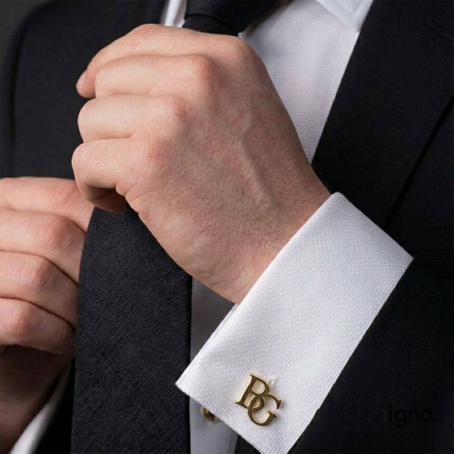 signa™ elite initial cufflinks for men