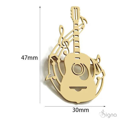 Signa guitar music brooch pin premium gift jewelry packaging