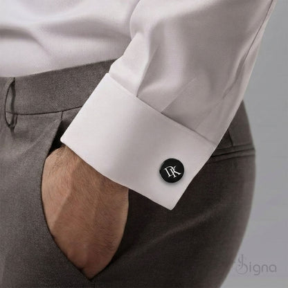 Signa™ Luxe Custom Engraved Round Cufflinks for Men