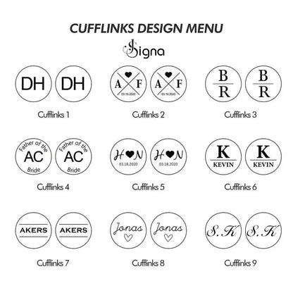 Signa™ Luxe Custom Engraved Round Cufflinks for Men