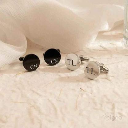 Signa™ Luxe Custom Engraved Round Cufflinks for Men