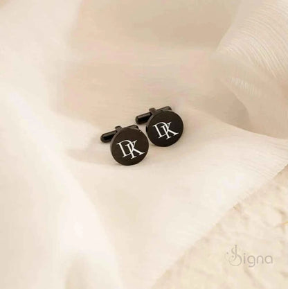 Signa™ Luxe Custom Engraved Round Cufflinks for Men