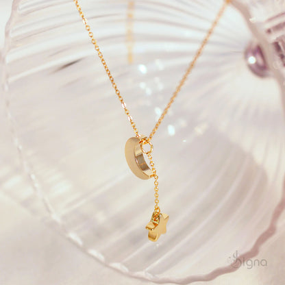 Signa™ Moon & Star Drop Anklet – 18k Gold Plated Celestial Dangle Anklet