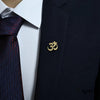 Signa™ Om Symbol Brooch Pin - Silver Plated German Silver Brooch for Men