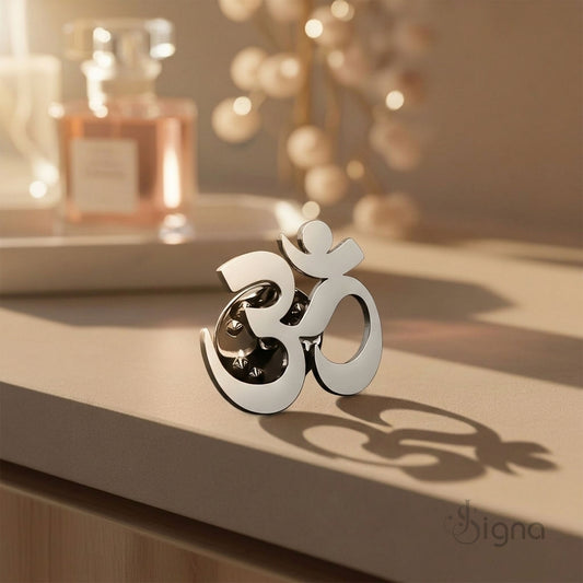 Signa™ Men's Om Brooch - Silver Plated Spiritual Gift for Weddings & Formal Events