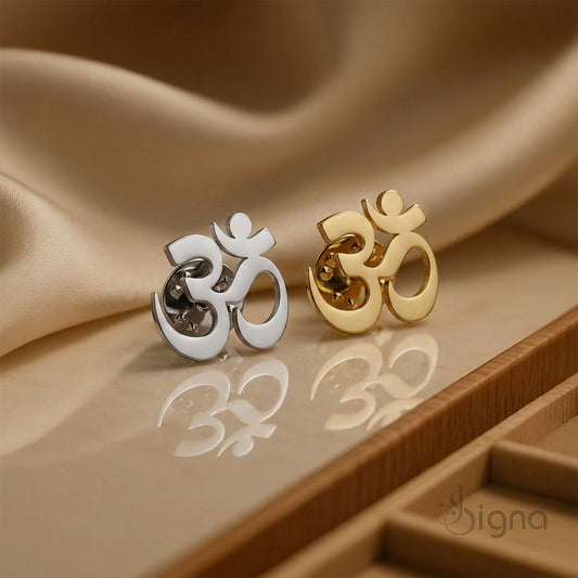 Signa™ Men's Om Brooch - Silver Plated Spiritual Gift for Weddings & Formal Events