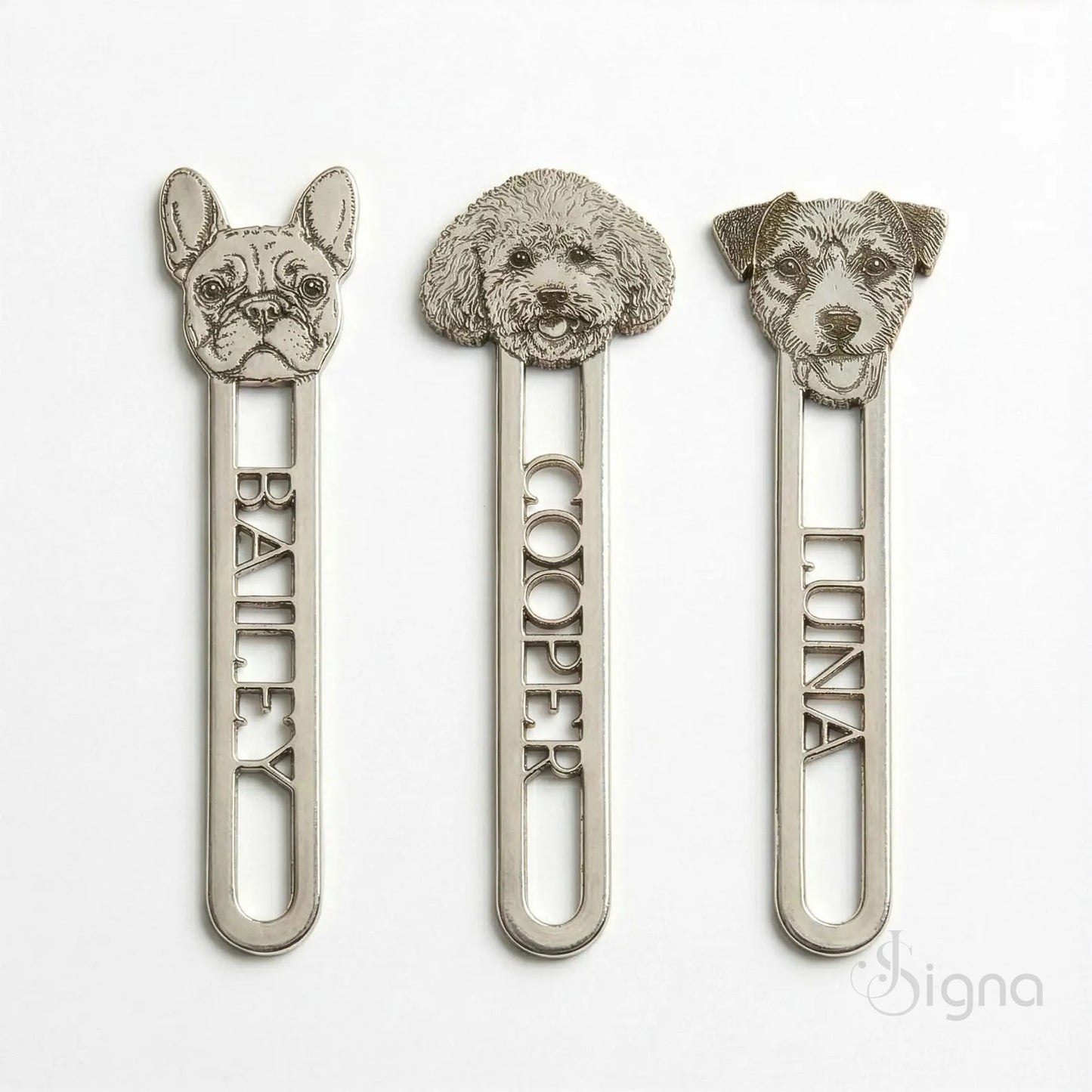 custom pet dog face bookmark with name cut design for book lovers