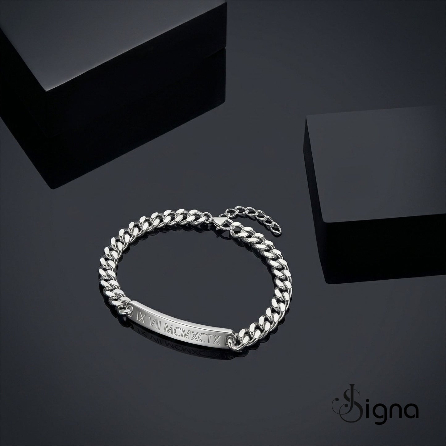 signa™ personalized engraved bar bracelet -  anniversary gift for him