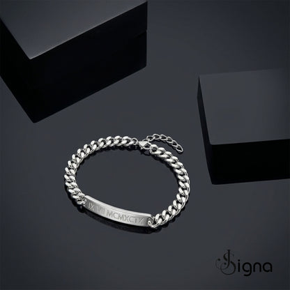 Signa™ Personalized Engraved Bar Bracelet -  Anniversary Gift for Him