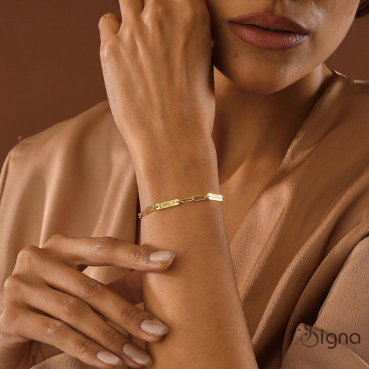 Signa™ Personalized Multi-Name Paperclip Chain Bracelet